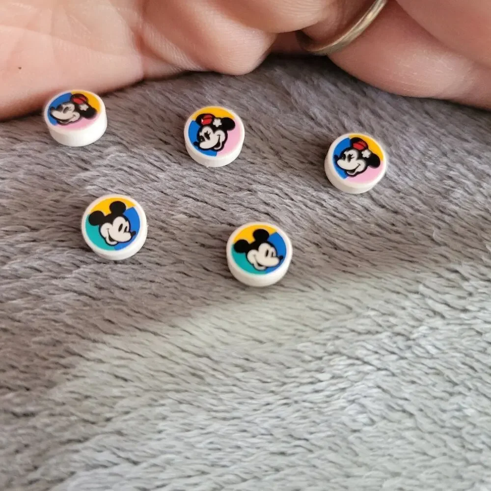 Mickey Minnie Disney Lego Craft Pieces Fun Color‎ Create Earings